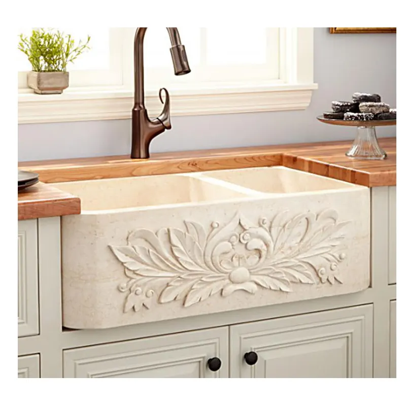 Évier de cuisine rectangulaire en marbre, 16/34 pouces, pierre de lavage des légumes, style marbre, avec support, économique