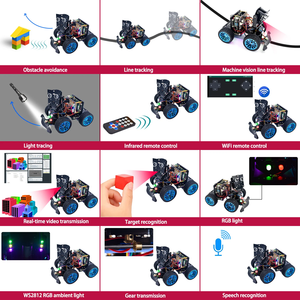 Kit Smart Car PiCar-B bars Rover per Raspberry Pi, prevenzione degli ostacoli, tracciamento della linea, tracciamento della luce, fotocamera, riconoscimento vocale - Product Image 5