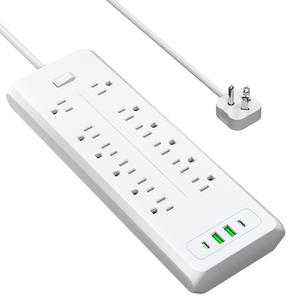 <strong>Power</strong> Strip Surge Protector Extension Cord with 1.8m/6ft US Extension <strong>Socket</strong> <strong>Multiple</strong> Way <strong>Socket</strong> <strong>USB</strong> Type-C with Switch <strong>Socket</strong> - Product Image 1