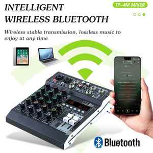 CooYinka profesyonel Mini 4 kanallı USB ses mikseri taşınabilir DJ denetleyici ve kayıt konsolu Metal malzeme - Product Image 4