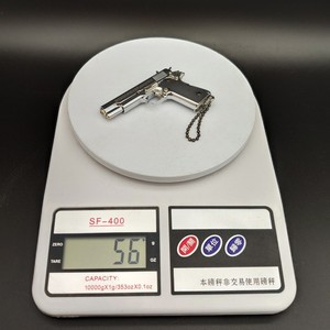 Fabrika 1:3 Metal oyuncak Colt 1911 Gun alaşım Mini dergisi silah anahtarlık ahşap tahıl ahşap anahtarlık modeli hediye - Product Image 6