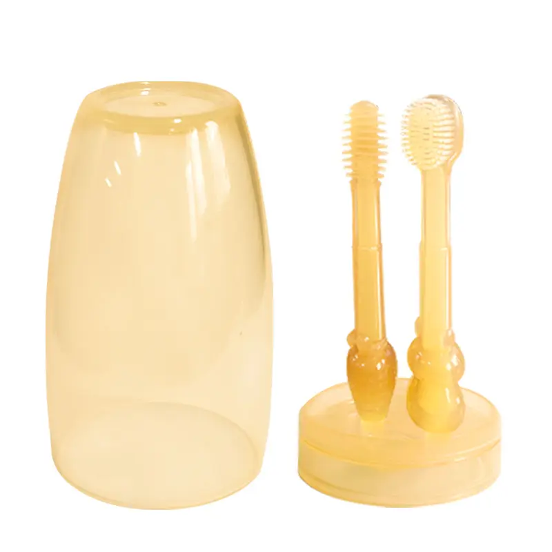 2024 cepillo de dientes de silicona para bebés 0-18 meses cepillo de dientes de cerdas suaves de silicona/cepillo bucal para niños Limpieza de cuidado bucal al por mayor