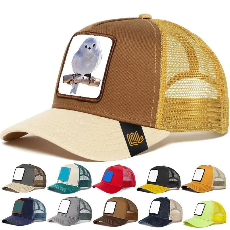 2024 nuevas llegadas moda bordado parche Animal gorra de béisbol con malla gorra de camionero gorras logotipo personalizado