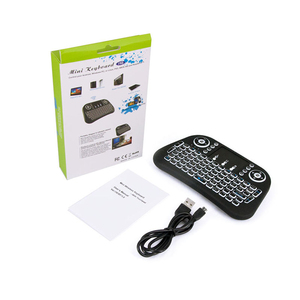 Miniteclado inalámbrico I10 con receptor inalámbrico, teclado y ratón con luz trasera RGB, combinación con batería de litio integrada - Product Image 1