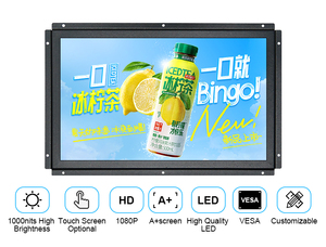 Monitor LCD a Color TFT con marco abierto, 17, 18, 19 pulgadas, 1080P, alto brillo, con entrada de 12V CC
