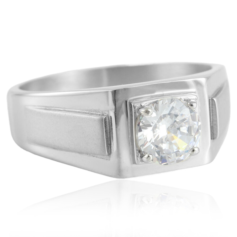 Steel-colored, fully polished white sapphire (US grade)