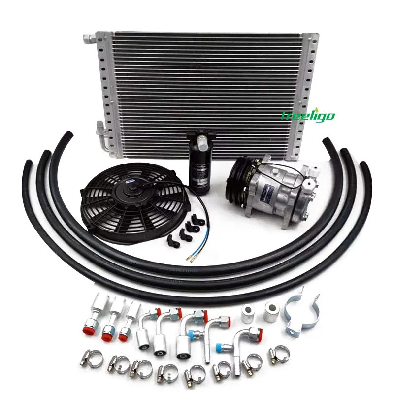 Elettrico Tipo di Auto Compressore Assy Auto di Sistema di Aria Condizionata Universale Auto AC Sistema di Tutta Una Serie di Parti AC Sistema