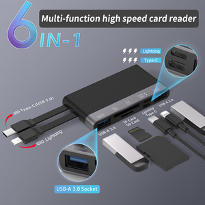 NEEXXT NK1048HD 6 in 1 Multi funzione ad alta velocità lettore di schede per il telefono cellulare USB 3.0 ad alta velocità di trasferimento TF SD lettore di schede - Product Image 2