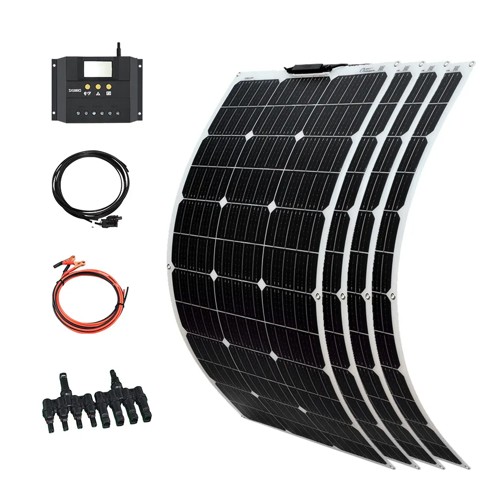 Panel solar de silicio monocristalino de 200W 100W-300W ETFE Células mono de película delgada flexible para uso en RV y barcos