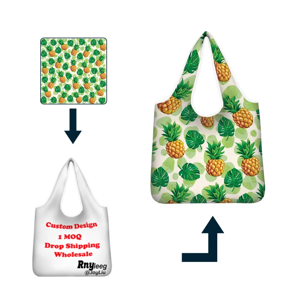 पुन: प्रयोज्य शॉपिंग बैग के साथ छोटे जेब देवियों प्रिंट मांग पर क्षमता Foldable किराने बैग कस्टम पर्यावरण के अनुकूल Dropshipping
