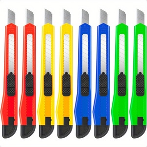 Toptan kutu kesiciler kompakt jilet 9mm geniş bıçak ev ofis kullanımı için renkli geri çekilebilir maket bıçağı - Product Image 1