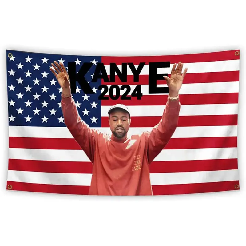 Kanye 2024 Banner Flag 100% Polyester 3x5 Fuß für College Dorm Frat oder Man Cave