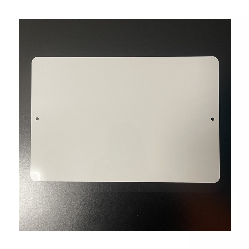 Blanc lustré à 12 "X9" X0.65mm Coin rond Deux trous