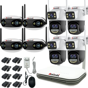 ICSee FISHEYE IP camera 6MP PTZ 3 obiettivo fotocamera wifi 8CH NVR sistema di telecamere CCTV - Product Image 1