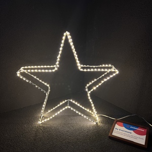 Luzes de Natal <span class=keywords><strong>LED</strong></span> 24V à Prova d'Água com Estrutura de Metal Acrílico para Decoração de Parede Interna/Externa com Motivo de Lua Crescente e Estrela - Product Image 1