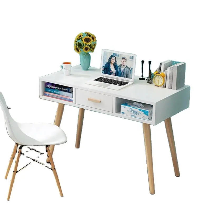Personalizado barato preço baixo portátil o computador e mesa de estudo simples escandinavo de madeira computador branco mesa para casa escritório