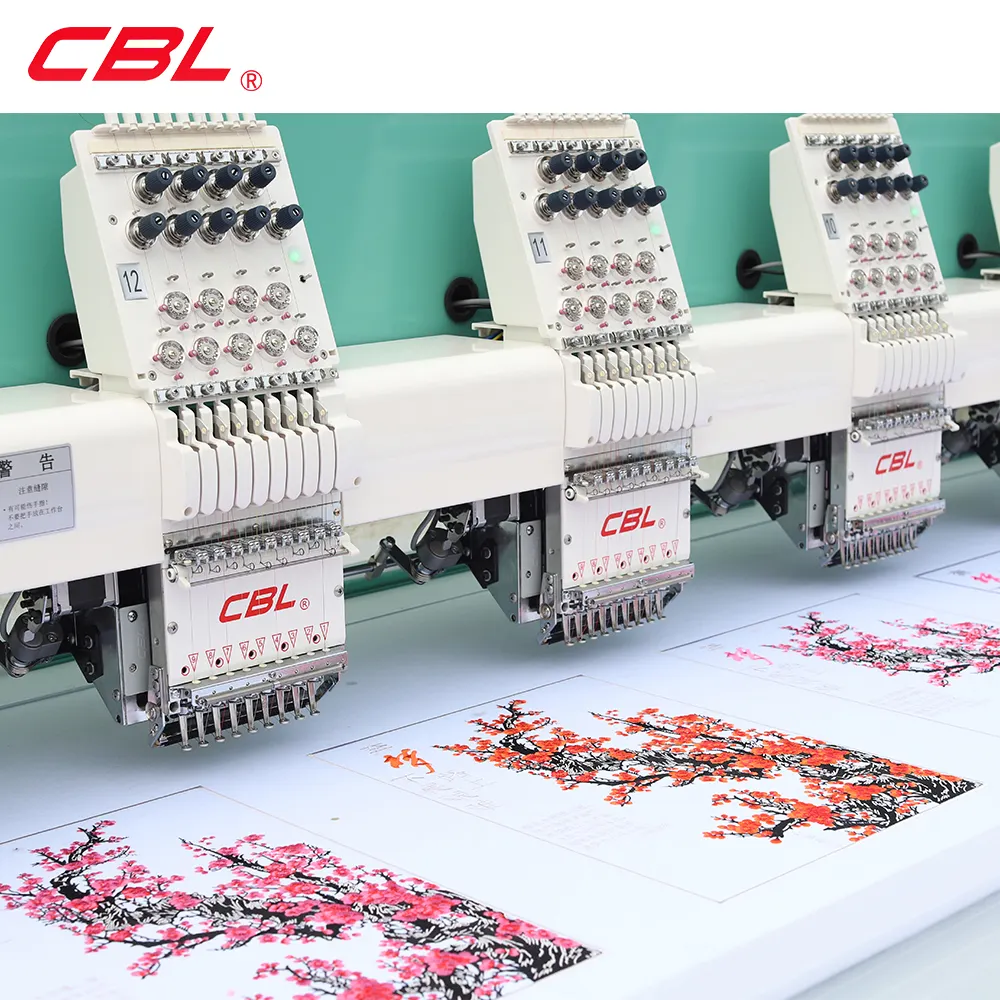 Aari-máquina de bordado CBL, 21 cabezales, alta velocidad, buena calidad, fábrica de prendas de vestir, ordenador, máquina de bordado plana, precio