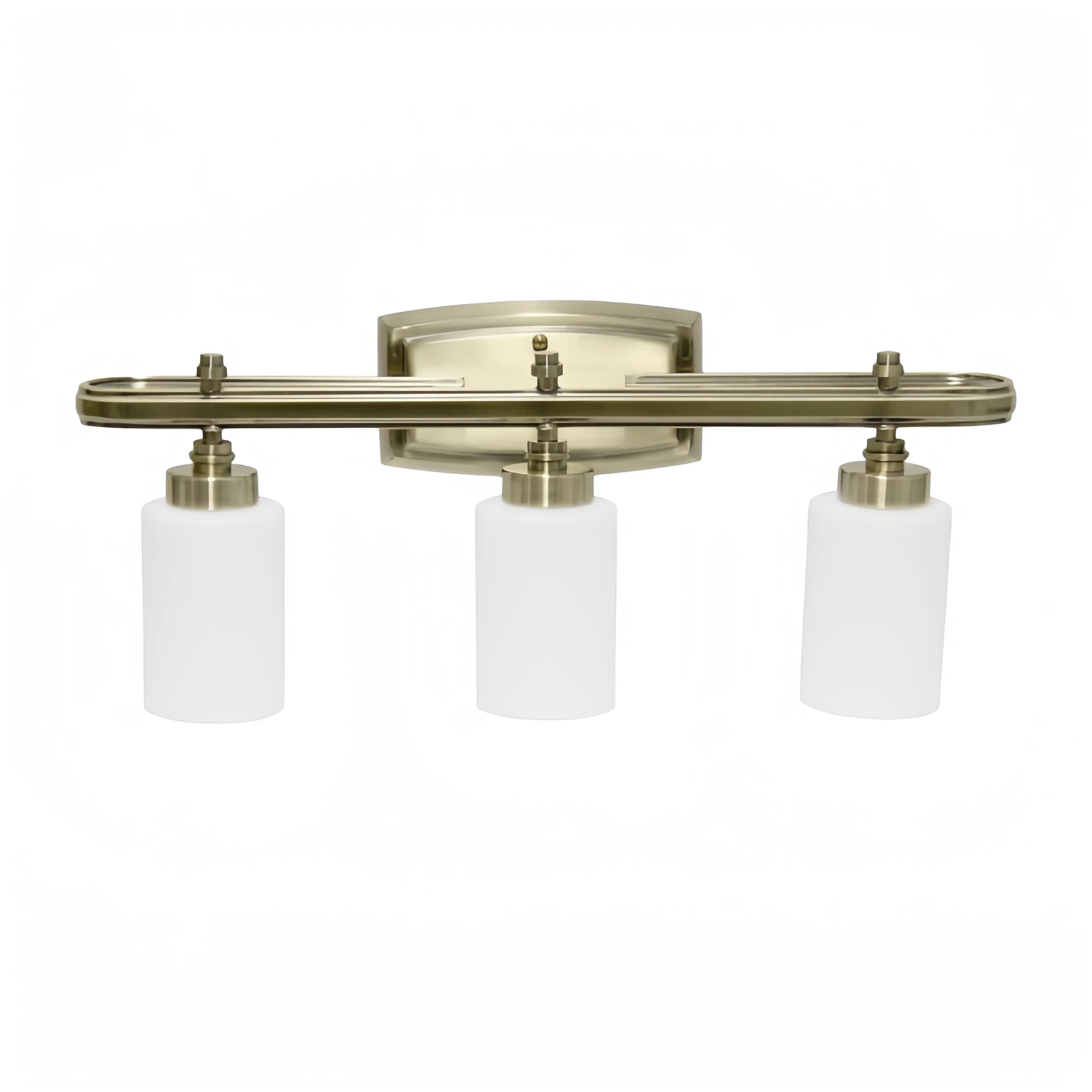 ETL approva lo stile americano 3 lampada a specchio di vanità con vetro opale in ottone antico lampada da parete per il bagno
