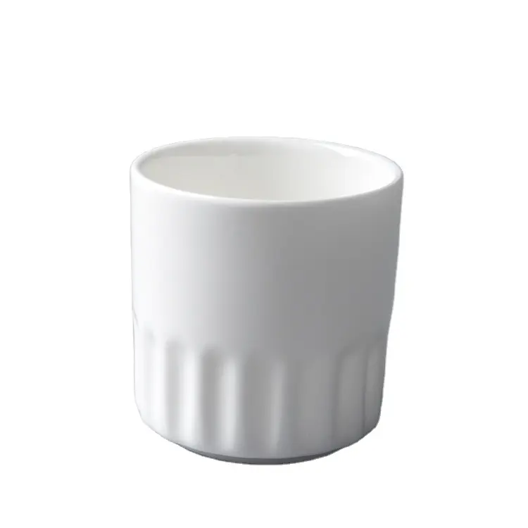 Tazas de té de porcelana blanca Pure 150 ml, juego de tazas de cerámica, proveedor de fábrica, tazas de agua redondas de 5oz sin mango