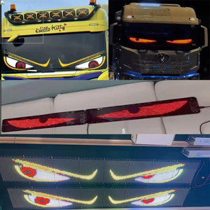 Carlightz แอปอัจฉริยะตั้งโปรแกรมได้ DIY LED RGB สีโกรธตาแผงแสดงผลเคลื่อนไหวสำหรับรถยนต์รถบรรทุกอุปกรณ์เสริมแสงปีศาจ