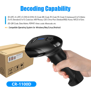 Fábrica OEM ODM Barra de escaneo automático Lector de código QR 1D 2D Escáner de código de barras con cable de mano - Product Image 3