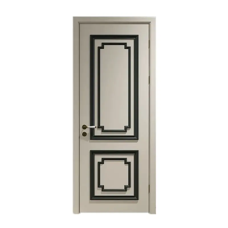 Diseño moderno elegante núcleo sólido tallado Puerta de dormitorio interno diseño de puerta de madera maciza