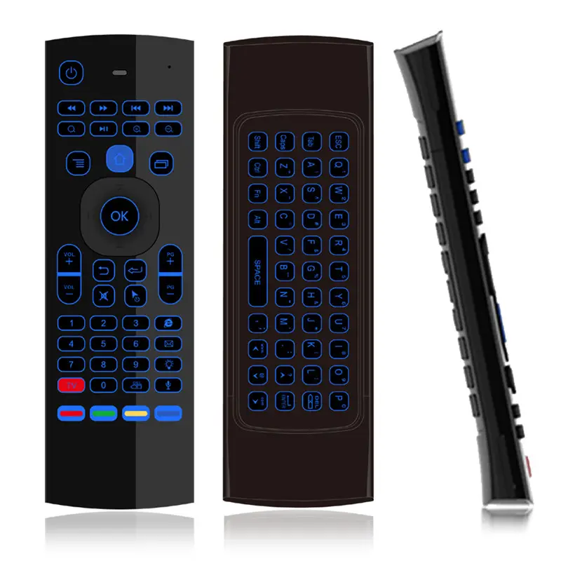 MX3 MX3-L Retroilluminato Air Mouse T3 di Smart Voice Telecomando 2.4G RF Tastiera Senza Fili Per X96 mini KM9 A95X h96 MAX Android TV Box