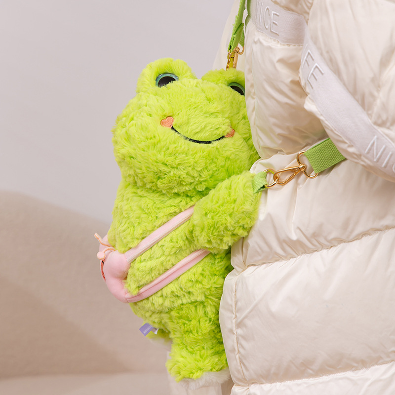 Green frog animal backpack