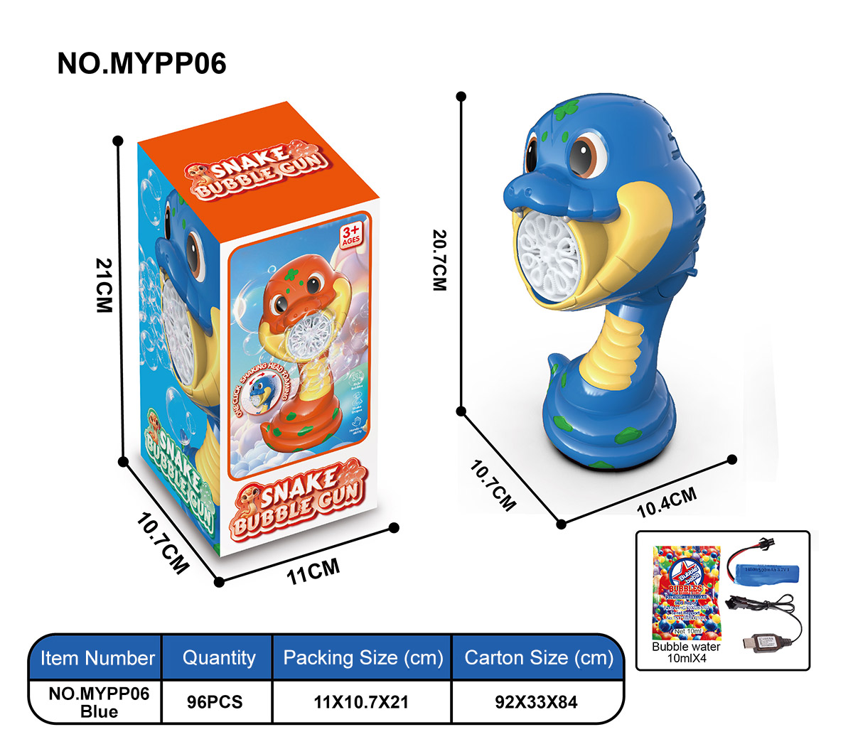 Version batterie-eau à bulles bleues*4