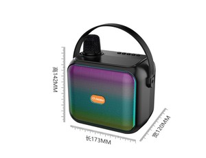 RGB Portable <strong>Speaker</strong> with Wireless Microphone Karaoke <strong>System</strong> for Adults Kid Supports TF Card/<strong>USB</strong>/AUX <strong>Input</strong> for Home Party - Product Image 6