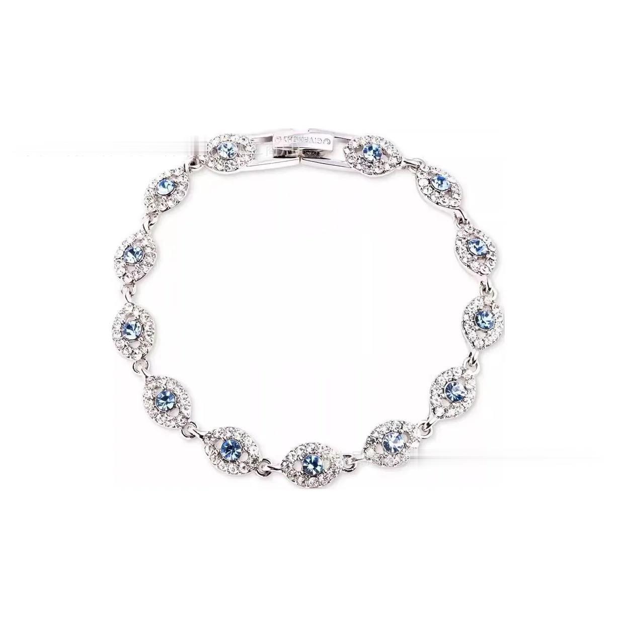Angel eye bracelet platinum blue