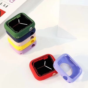 苹果手表7 6 SE 5 4 321外壳iwatch 38 40 41 42 44 45毫米糖果色tpu保护器超薄框架带