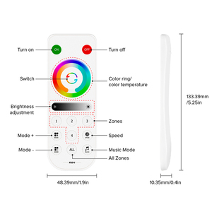 Neues Produkt RF 2,4 GHz 4 Zonen Wireless Dim CCT RGB RGBW RGBCCT Fernbedienung für LED-Controller - Product Image 4