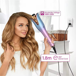 新着グラデーションカラーセラミック加熱プロフェッショナル電気カーリングアイロン回転32Mmヘアカーラー自動カーリング