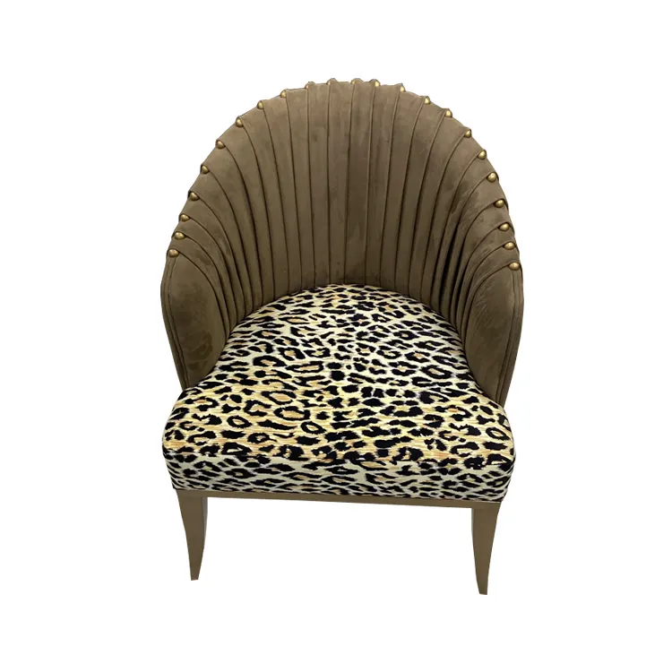 Sofá de lujo para salón de Hotel, silla de comedor de leopardo, de estilo Vintage