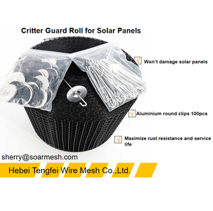 Solar Panel <strong>Bird</strong> Blocker 6&quot; X 30m 1.0mm 1.3mm 1.5mm Solar Panel <strong>Bird</strong> Mesh Critter Guard with 100 Aluminium Round Clips - Product Image 2