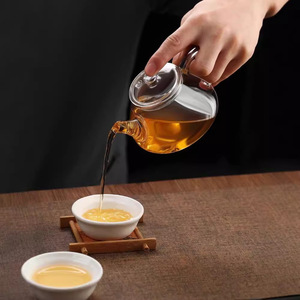 Bán hàng trực tiếp thiết kế cổ điển Mini thủy tinh chịu nhiệt ấm trà Set với bộ lọc rung cup ấm trà để sử dụng nhà - Product Image 3