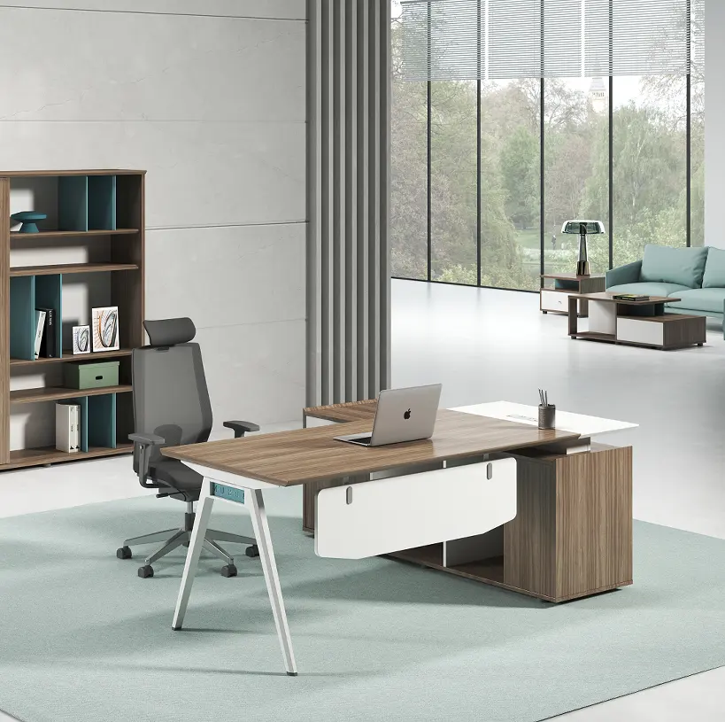 Muebles de oficina sencillos y modernos, Mesa Ejecutiva de madera, 2022
