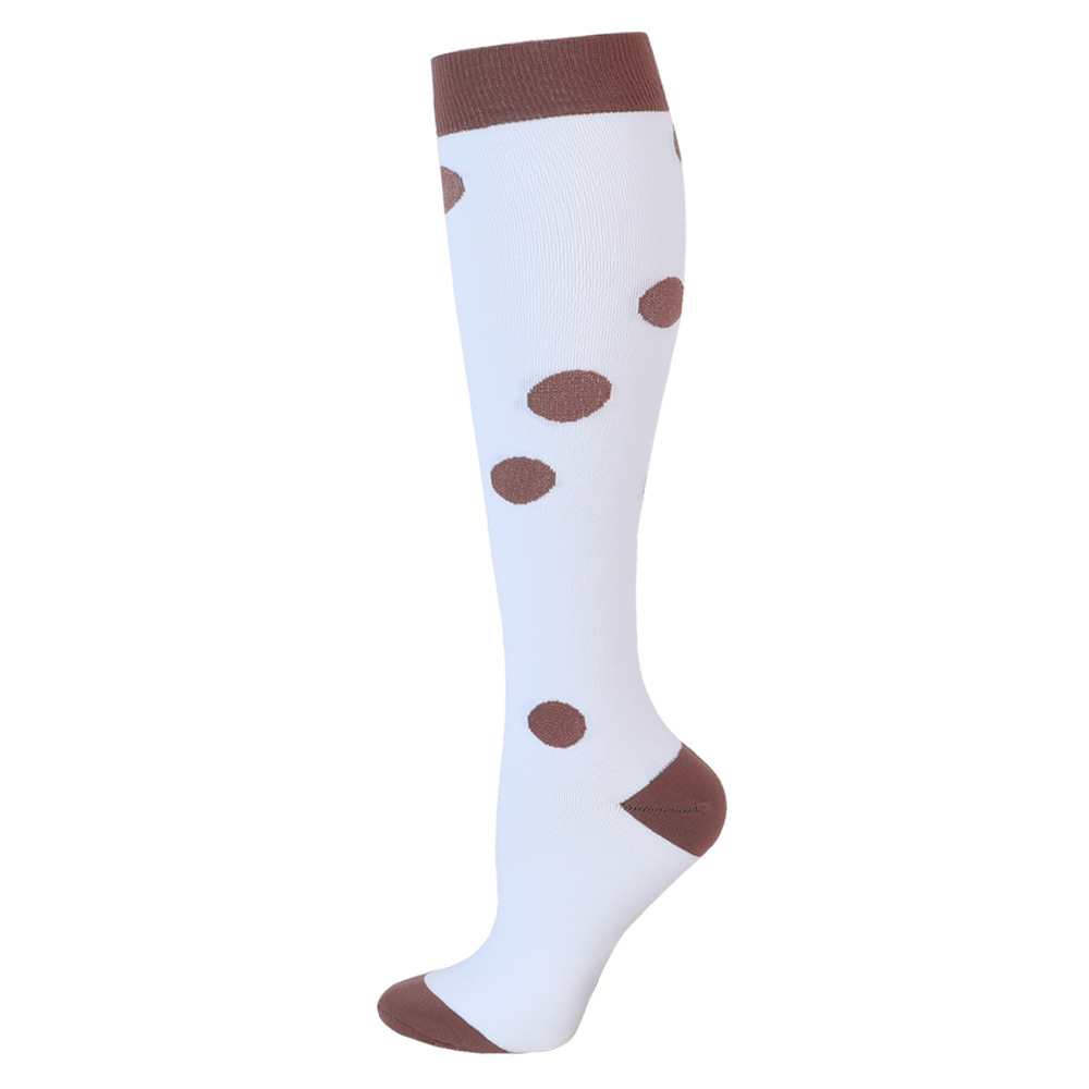 Brown polka dot on white background