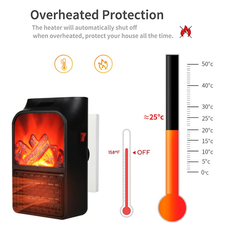 Flame Heater Household Portable Mini Heater Imitating Fire Speed Heat  Multi-Function Heater -EPROLO