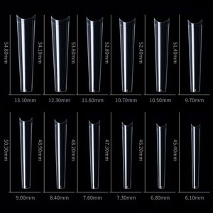 504 pcs không C đường cong móng tay tự nhiên lời khuyên dài thẳng seameless rõ ràng Acrylic vuông Nail tip không C đường cong XXL - Product Image 3