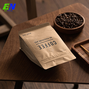 Thân thiện với môi trường giấy kraft tự nhiên Túi Cà Phê Hộp đáy túi với Ziplock và van - Product Image 2