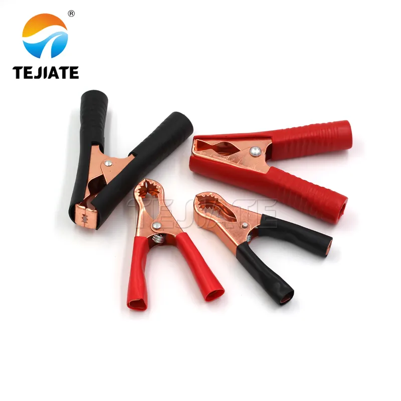 Copper plated alligator clip Test clamp Electric clamp Car battery clamp High current 100A Red Black Alligator clip