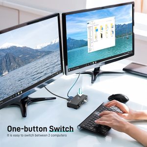 FIDECO-monitor dual usb 3,0, interruptor kvm para teclado, ratón, impresora - Product Image 2