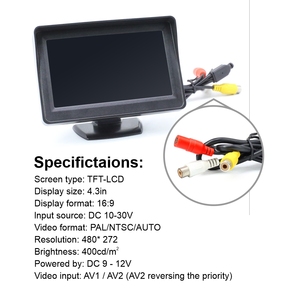 Car Rear Monitor 4.3-inch Thin Film Transistor <strong>LCD</strong> Car Rear View Camera Monitor System Backup <strong>Reverse</strong> Monitor - Product Image 6