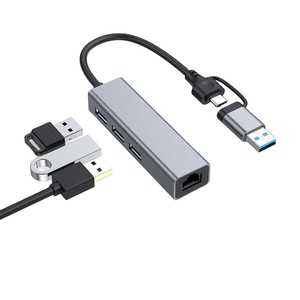 2 in 1 USB3.0/USB C USB3.0 + Ethernet adaptörü RJ45 USB C/tip-c Gigabit Ethernet LAN ağı adaptörü dizüstü dönüştürücü - Product Image 5