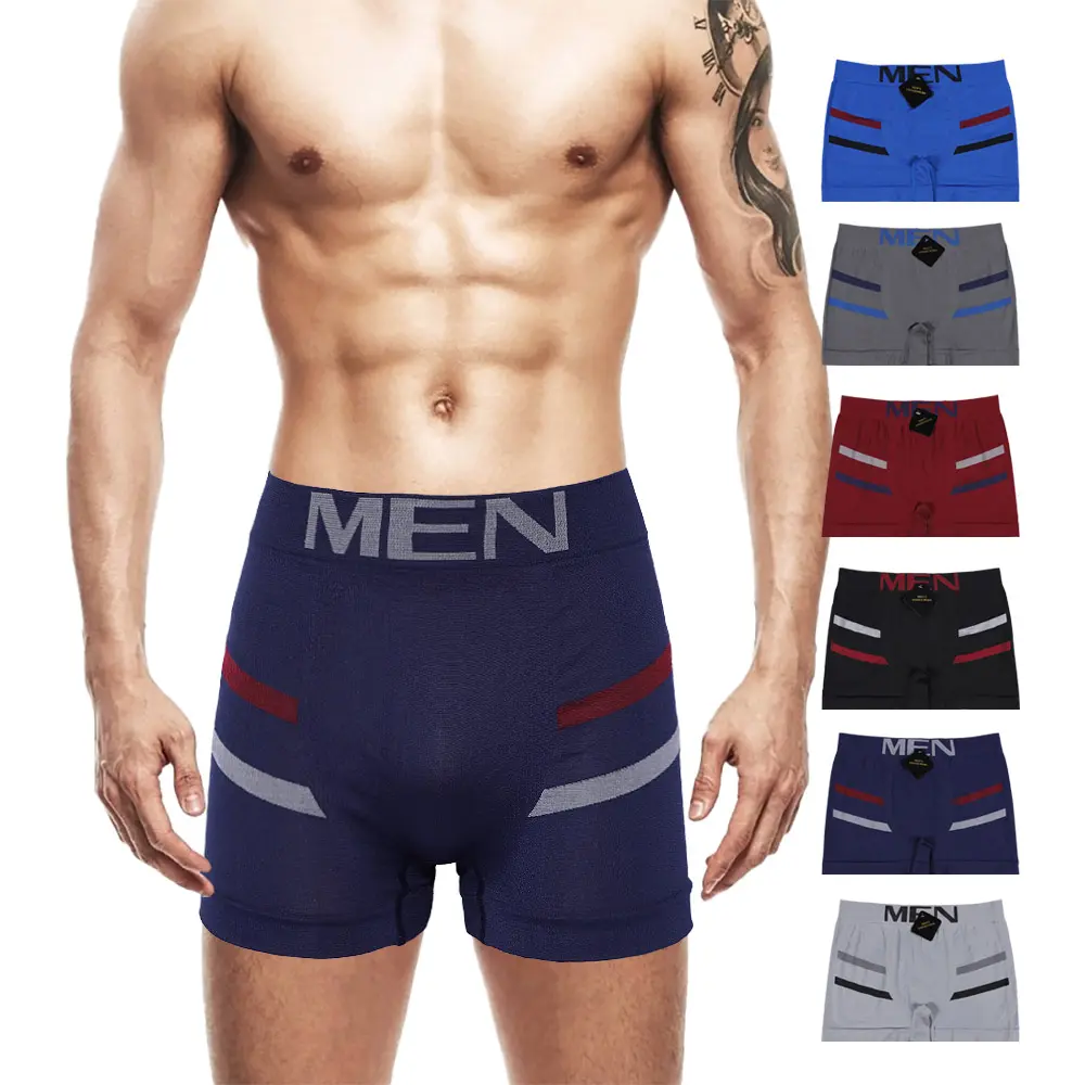 Vendita in stock in fabbrica poliemida seamless men boxer trunk comodo prezzo economico boxe per uomo K0028