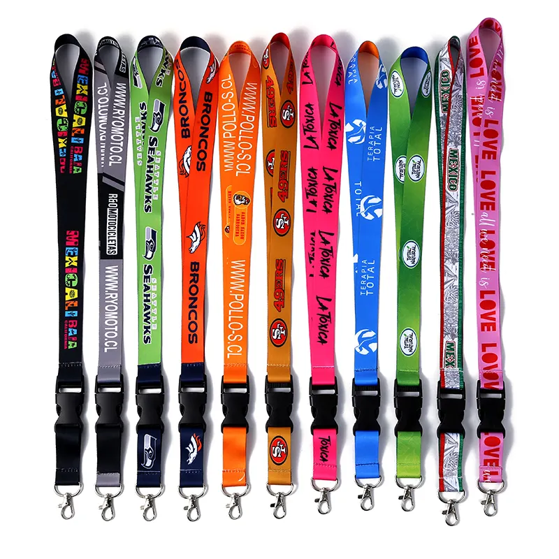 Diskon Besar Gantungan Kunci Sublimasi Pisah Kustom Lanyard dengan Logo Tali Poliester Kustom