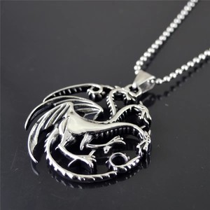 Hot bán trò chơi và Ngai Vàng băng và lửa ba đầu rồng Rỗng ra Mặt dây chuyền shuangluo GTT07 titan thép - Product Image 5