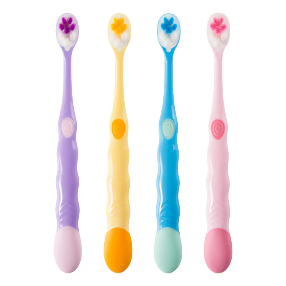 Alta calidad personalizable medio cerdas niños cepillo de dientes al por mayor cepillo de bebé para niños